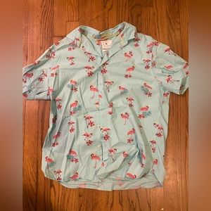 Flamingo Hawaiian Button Down Shirt